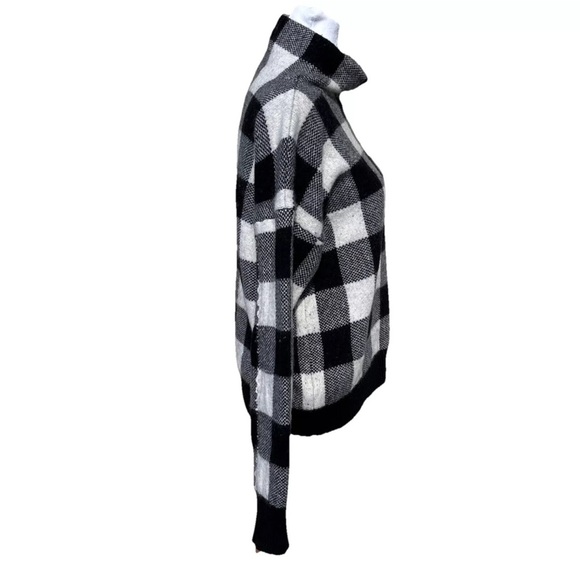 Lauren Ralph Lauren Sweater Womens Medium Black White Buffalo Plaid Soft - Picture 5 of 15